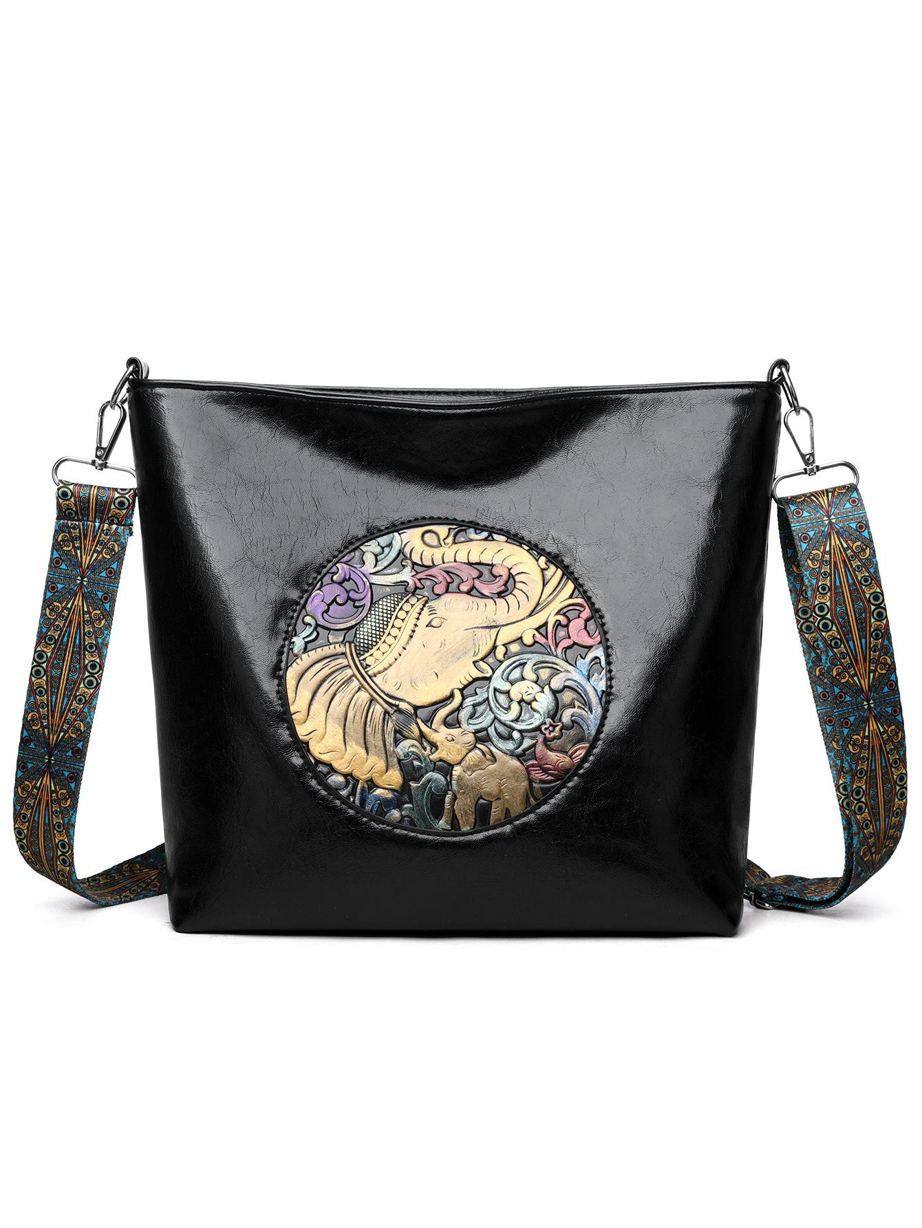 

Новая женская сумка-ведро с тиснением в виде слона - Легкая роскошь Мягкая премиальная текстура Большая вместимость Кроссбоди Сумка с несколькими зажимами Сумка для通勤 Элегантная мода