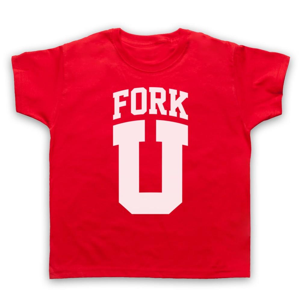 

Fork U Funny Slogan Comedy Joke University Style Retro Kids Childs T-Shirt M