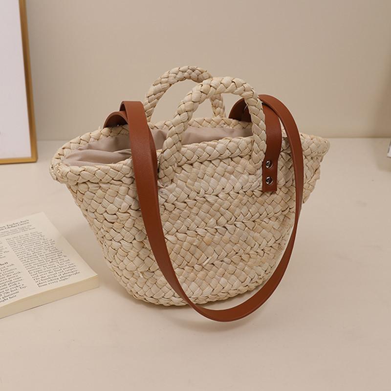 New Fashion Corn Husk Woven Bag Sweet And Fresh Style Handmade Woven Bag For Women Medium Size