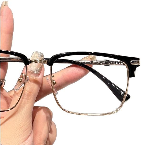 Neue High-End Unisex Halbrandbrille - Blaulichtfilter, Passform für großes Gesicht, Kann mit Sehstärke verglast werden.