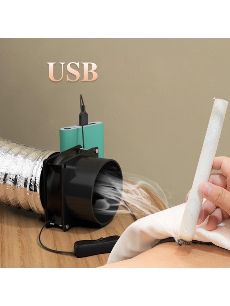 Compact and Portable Fume Extractor Fan with Duct Pipe and Ventilation Tubing for Kitchen and Bathroom Use - USB Powered