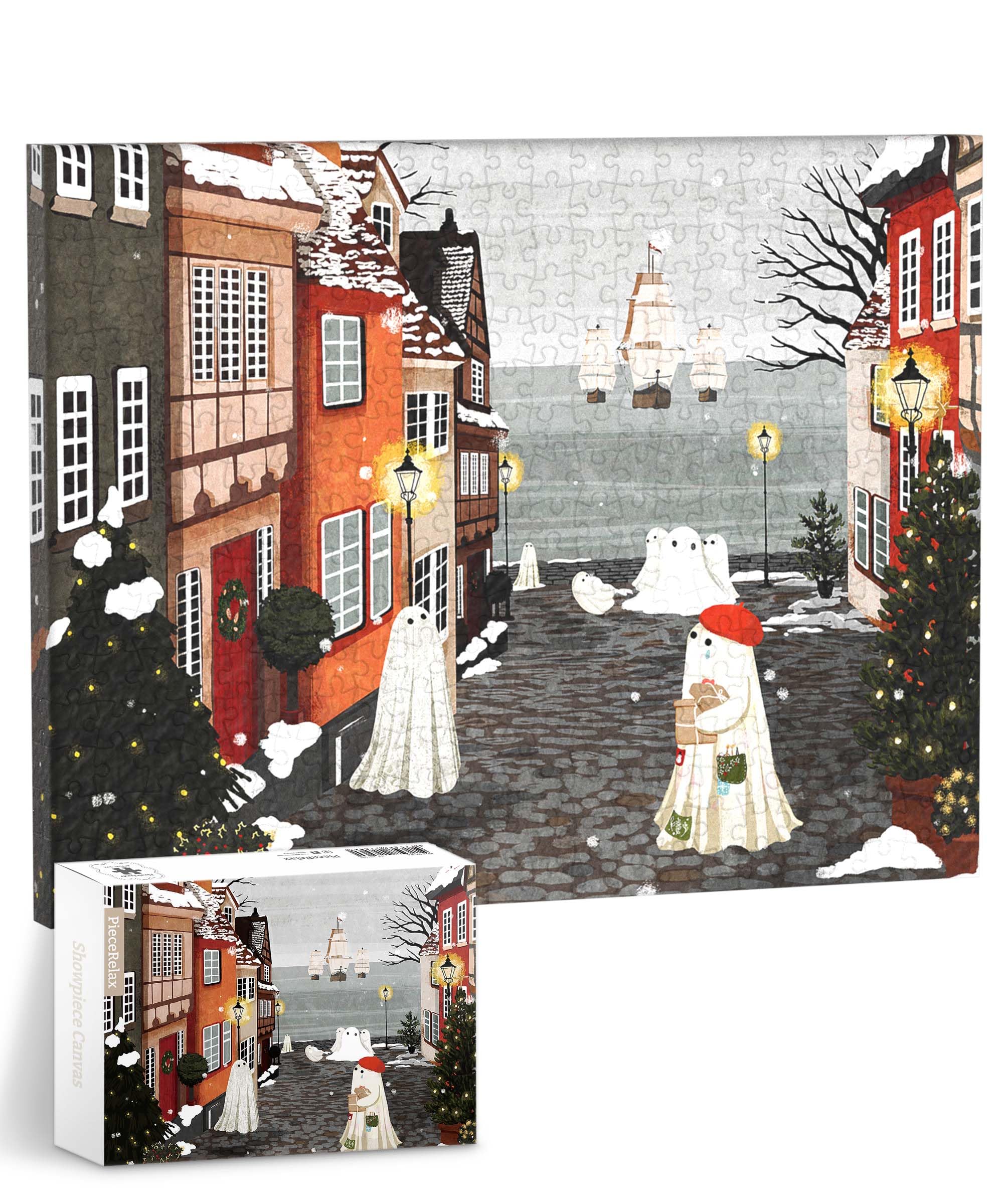

PieceRelax Plastic Canvas Puzzle Blower First Snow at the no clicks into place 366-piece [Katherine - Harbor] (24x31cm) - Adult-friendly, challenging,