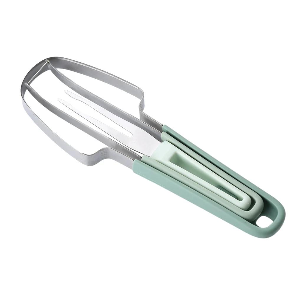 

3-в-1 Вилка для арбуза, Слайсер, Нож для резки дыни, Нож для арбуза из нержавеющей стали, Инструмент для нарезки арбуза, Портативные кухонные гаджеты зелёный