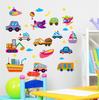 Cartoon Vehicle Traffic Car Buses Wall Sticker for Kids Room Living Room Kindergarten Baby Nursery room DIY decoration