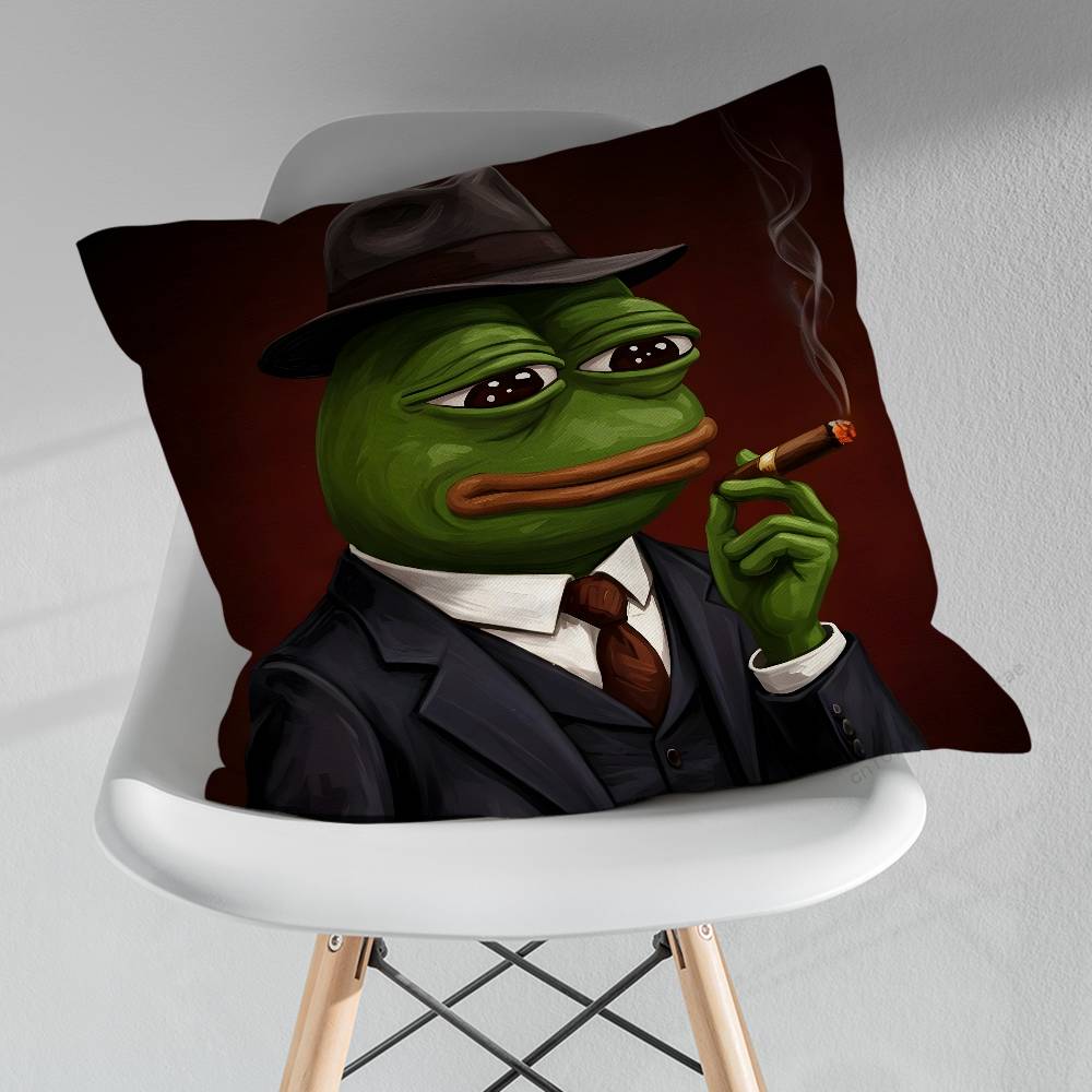 Funny Art PPepe The Frog Throw Pillow Case Living Room Sofa Cushion Cover For Home Bedroom Decoration Protector