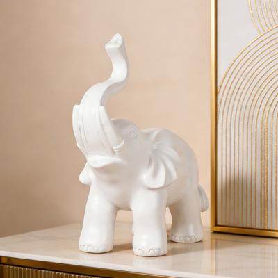 Elephant Ornament Black Golden Resin Figurine Symbolizing Good Animal Design Luck Strength Wisdom Elephant
