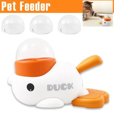 Alimentador de Animais Interativo Dispensador de Petiscos para Animais Desenho de Pato Cartoon Brinquedo Alimentador para Cães e Gatos Tigela Anti-Engasgo Suprimentos para Animais