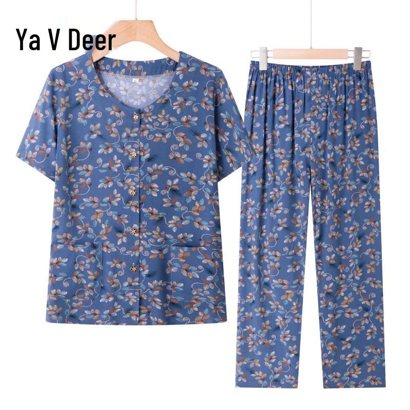 Yalu Women s Summer Cotton Silk Two-Piece Set 3XL