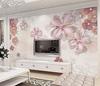 3d Jewel Pink Flowers Wall Paper European Style Luxury Wall Mural Living Room Tv Sofa Home Decor Wallpaper