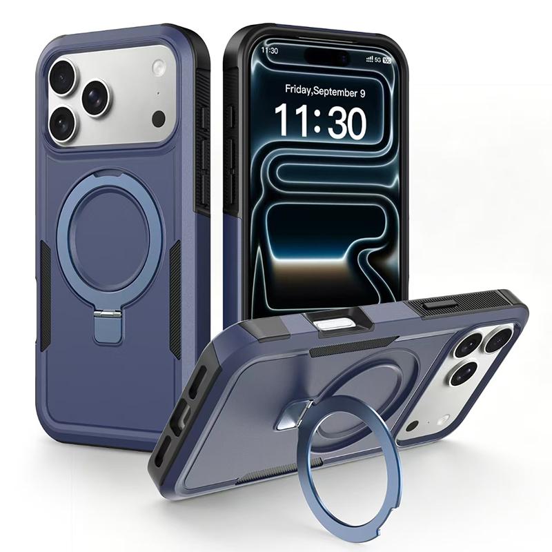 Coque Magnétique avec Support Invisible Rotatif pour IPhone 18 Pro Max 15 16 17 Pro Anti-Choc Antidérapante Armure Robuste Housse de Protection Robuste