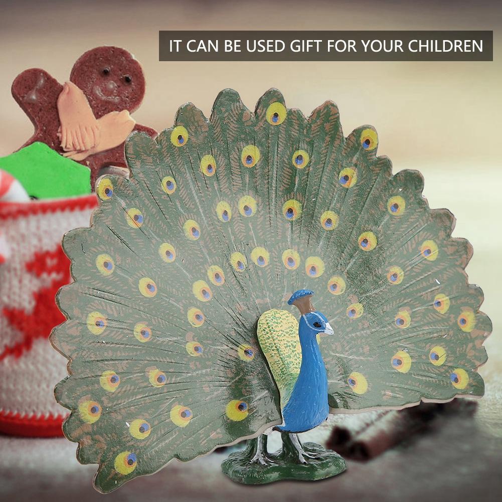 Lifelike Simulation Wild Bird Toy Model Table Decorative Ornament Decor Household(Peacock)