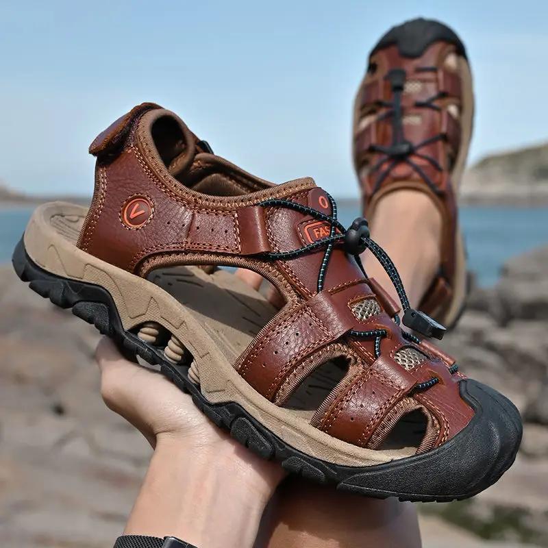 Summer 2024 Men's Sandal Non Slip and Waterproof Beach Male Shoe Breathable Descount Sale High Quality Color New Design 39 Buy V