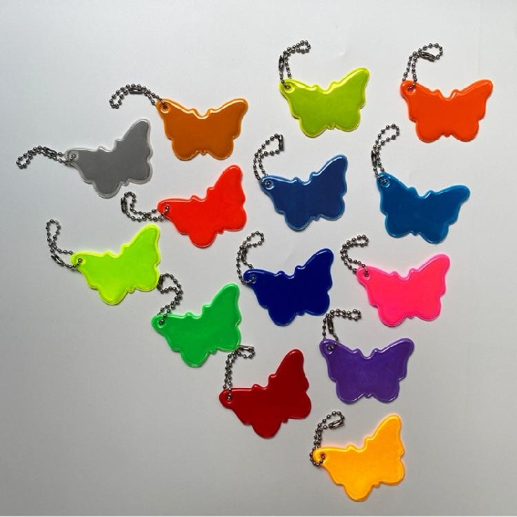 Outdoor Sicherheit Reflektierender Schlüsselanhänger PVC Taschenanhänger Taschenanhänger für Wanderer & Biker