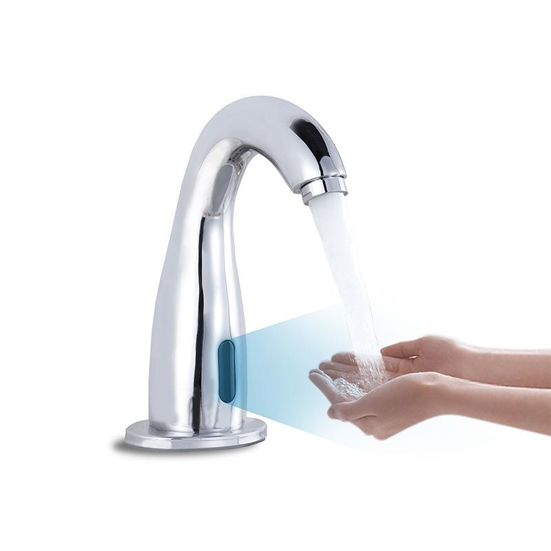 

Sensor Faucet Basin Faucet All-Copper Undermount Basin Faucet Automatic Sensor Bathroom Hand Washer срібний
