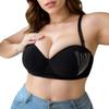 Push-up Plus Size Black Pure Desire Underwear Thin Straps Anti-sagging Seamless Bra for Round Breasts