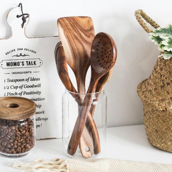 Wooden Cooking Utensils Cooking Spatulas Soup Ladles And Rice Spoons Nonstick Kitchen Tools for Comfortable Grip And Easy Cleaning
