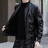 Podzim Zima Korejský Silný Pevný Kabát Muž Kapsa na zip Pro volný čas Plus Sametové topy Volná kožená bunda Móda Y2K Pánské oblečení