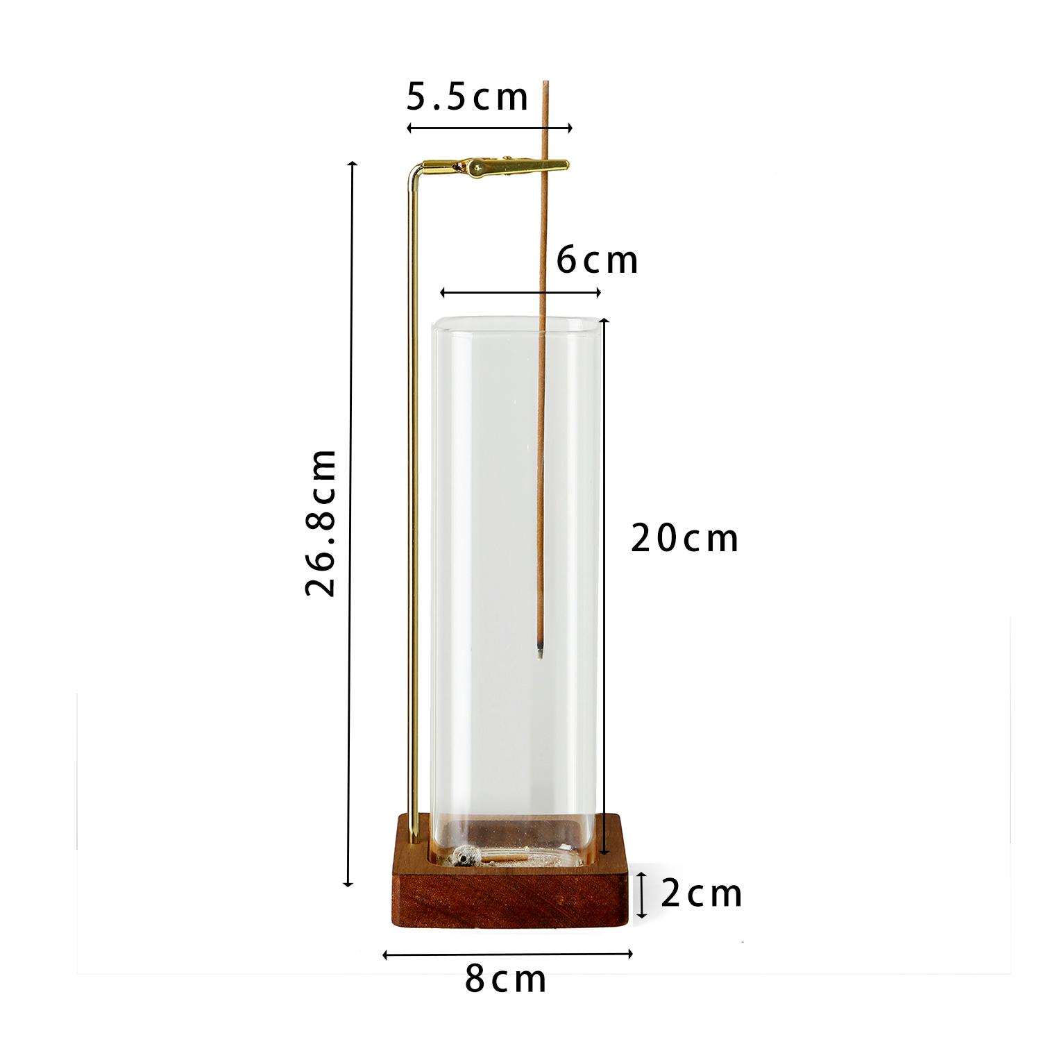 

Подставка для благовоний, деревянная подставка для благовоний со стеклянным золоуловителем, анти-пепельная летающая курильница для йоги, домашний декор