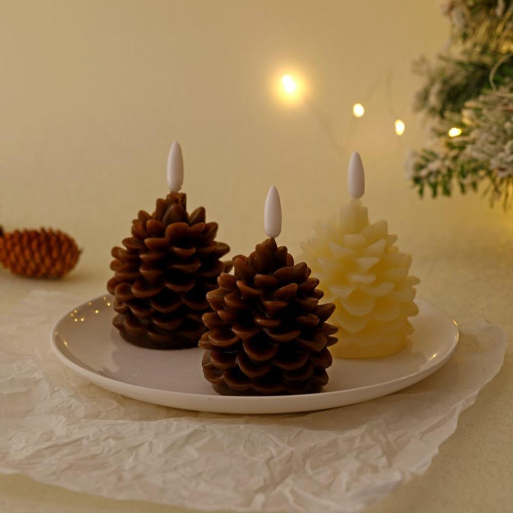 Simulation Pine Cone Candle Light Warm Color Light Flameless LED Candles Safe Reuasble Electronic Candle Garden