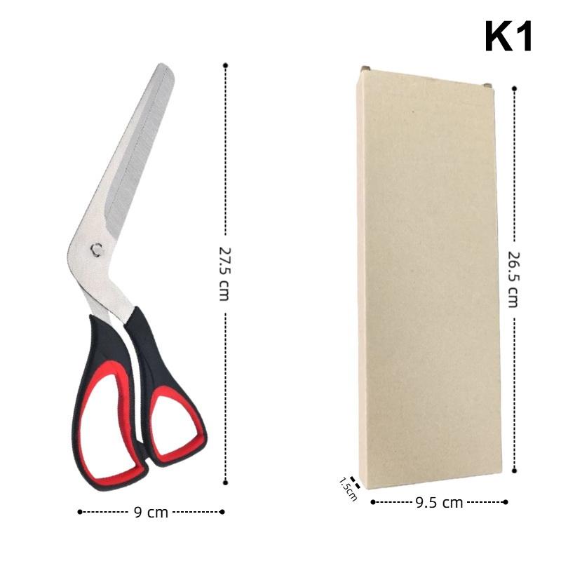 

Multifunctional Pizza Scissors Stainless Steel Blade Detachable Cutting Tools Ergonomic Grip Black&Red For Restaurant Kitchen