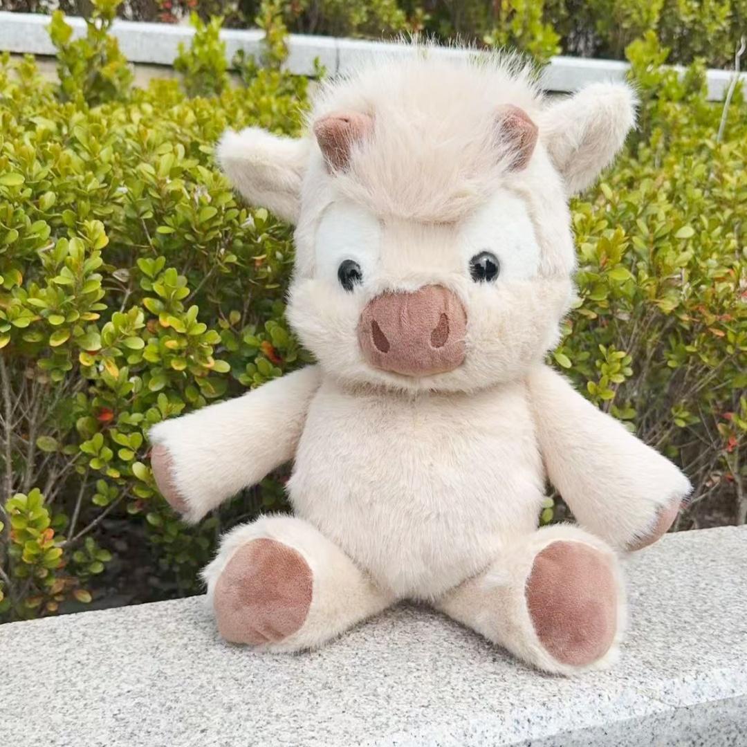 Kawaii Skotijas govju plīša rotaļlieta, ko