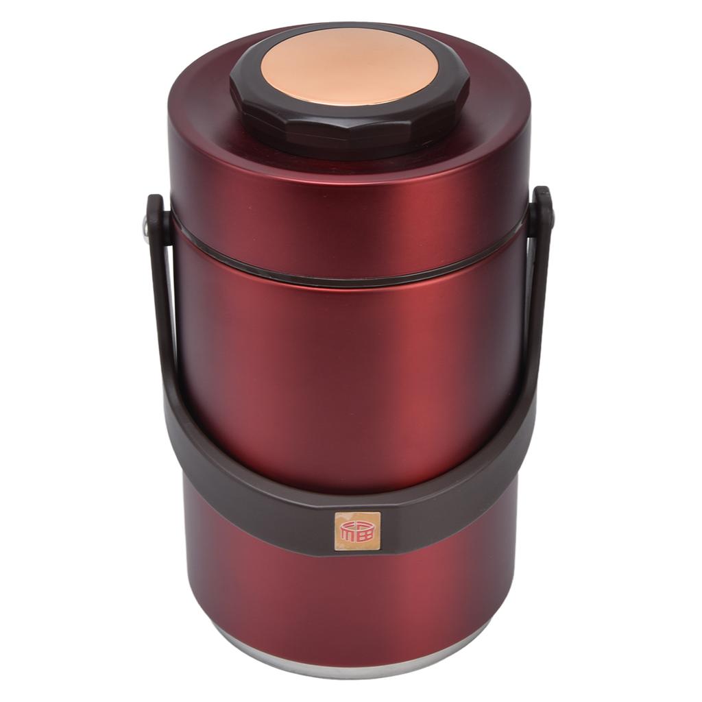 2.3L Vacuum Lunch Box 304 Stainless Steel 3 Layers Prevent Leakage Insulated Food Container for Work Travel