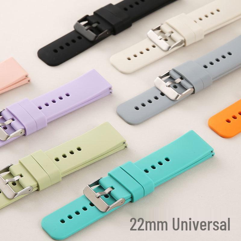 22mm Silicone Quick Release Watch Band for Huawei & Samsung - Universal Fit, High-End Flat Mouth Design