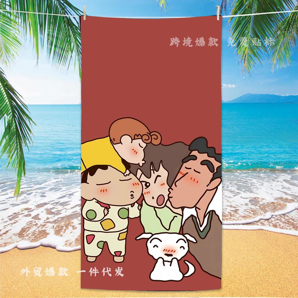 Extra Large Kids Quick Dry Bath Towel Cartoon Character Digital Print Double Sided Flannel Microfiber Beach Towel