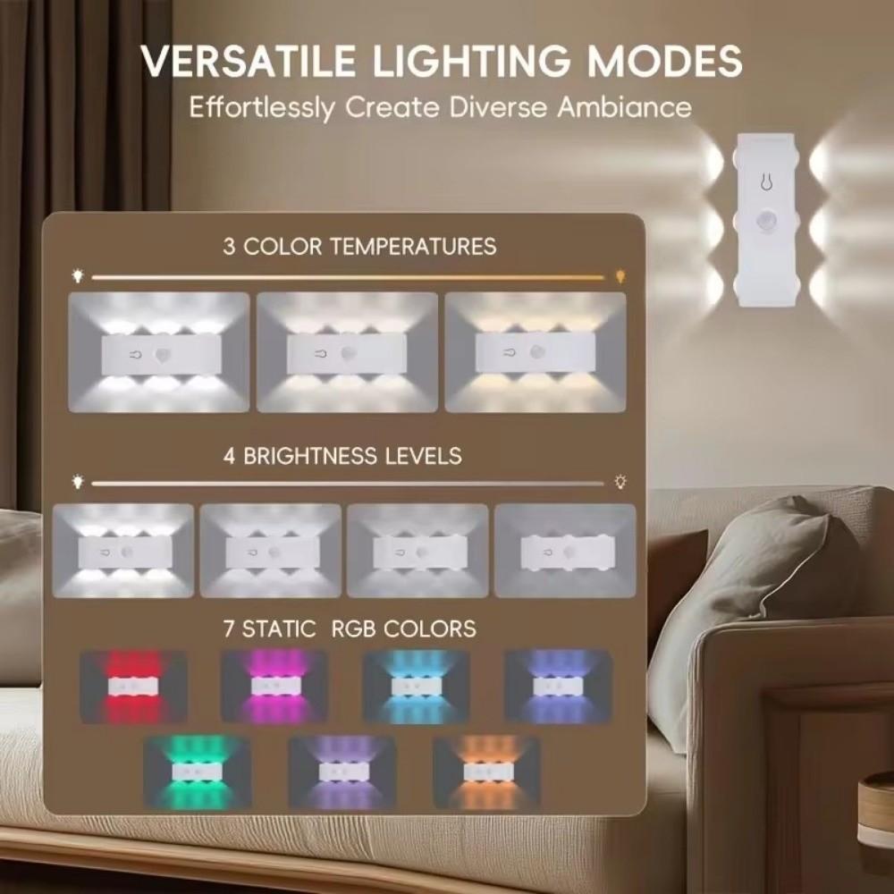 Magnetic Rechargeable Night Light USB Rechargeable Under Cabinet Light RGB Wall Lamp Hallway