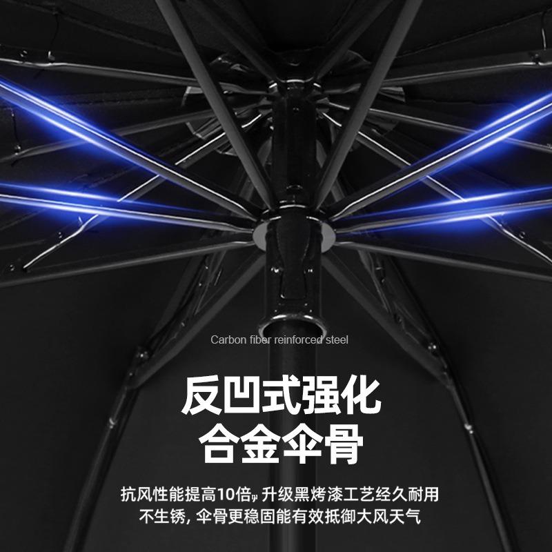 Large oversized men's double reinforced wind-resistant safety reflective strip sun protection parasol outdoor