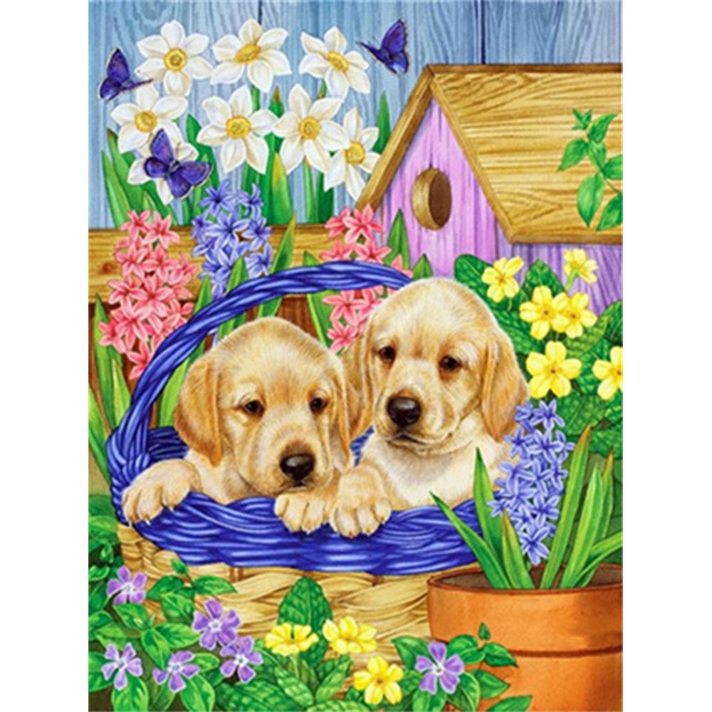 3D Diamond Embroidery Painting Animal Dog Art Rhinestone Full Square Diamond Mosaic Garden Handicraft Handmade Gift