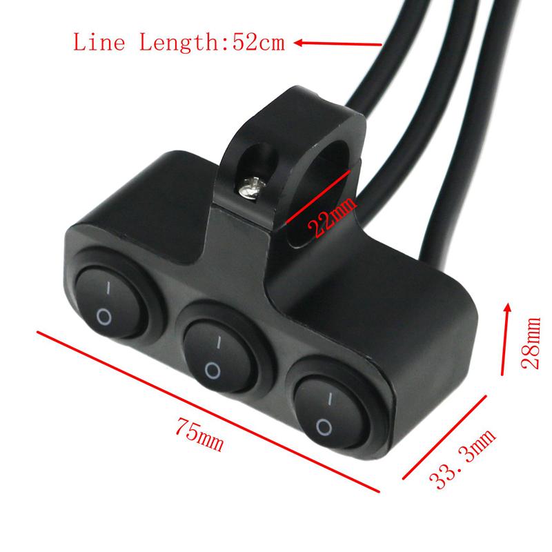 LMoDri Motorcycle Electric Accessories Modified Aluminum Alloy Switches Black Switch Headlights Spotlights Explosion