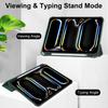 For iPad Pro 11 (2024) Case Leather Tri-fold Stand Tablet Cover with Pencil Holder