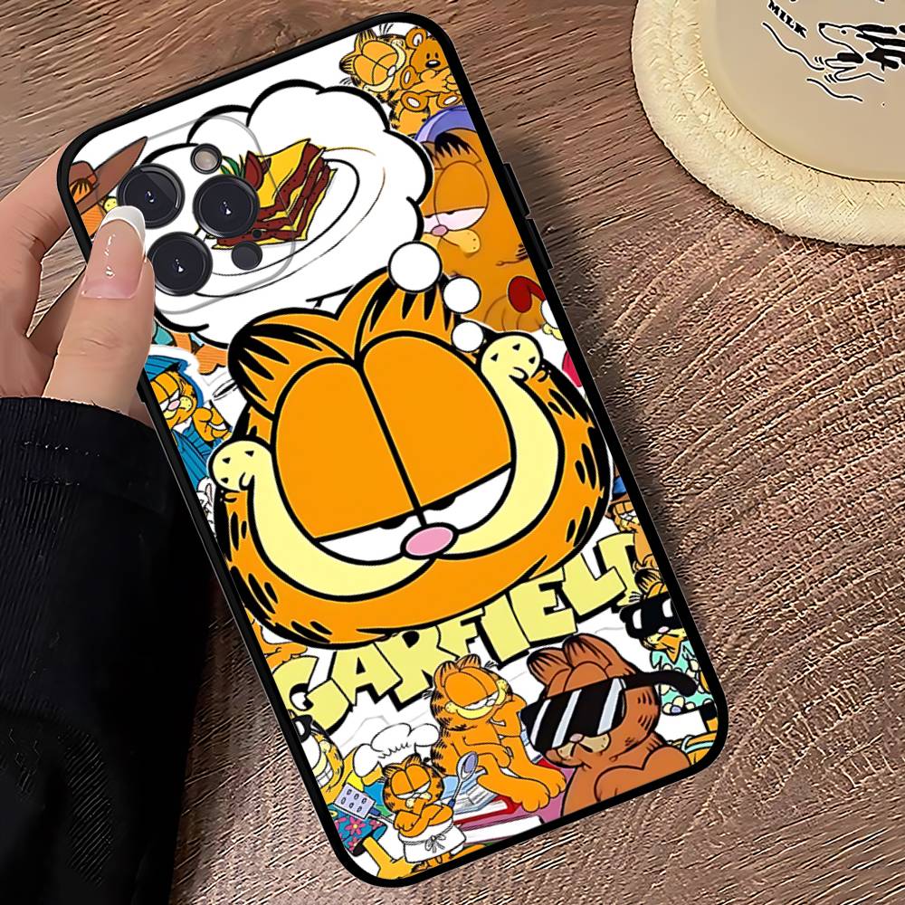 Cute Anime G-Garfields Cat Phone Case For IPhone 12 11 13 14 15 16 17 Pro Max Plus Mini Cover