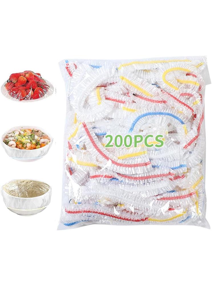 Plastic Bowl Covers,100/ 200 PCS PE Food Grade Food Covers, Elastic Bowl Covers for Bread Proofing, Reusable Plate Dish Cover