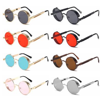 Damskie Męskie Okrągłe Retro Ochrona UV400 Steampunkowe Okulary Przeciwsłoneczne Okulary Gotyckie Okulary Słoneczne