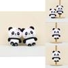Cute Panda Plush Toy Keychain Soft Cuddly Animal Doll With Bow For Collectors