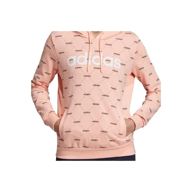 adidas Neo Women's Pink Monogram Print Hoodie EI6246