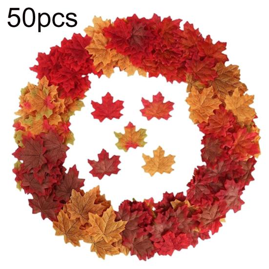 

50шт 8см имитация искусственного кленового листа 50pcs