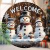 Weihnachtsdekorationsschild, Hänge-Deko für den Innenbereich, 2D flache Holzprodukte mit Schneemannmuster und "Willkommen"-Logo, Weihnachtsgeschenke für Freunde und Familie