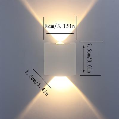 2/4W Su Geçirmez Modern Duvar Aplikleri Duvar Lambası Yukarı Aşağı Alüminyum LED Lamba İç Mekan Dış Mekan Banyo Yatak Odası Oturma Odası Bahçe
