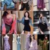 Wide 150cm 1Yard Mermaid Girl Gradient Color Fantasy Satin Fabric for Wedding Dress Hanfu Fashion Clothing Diy Sewing Cloth