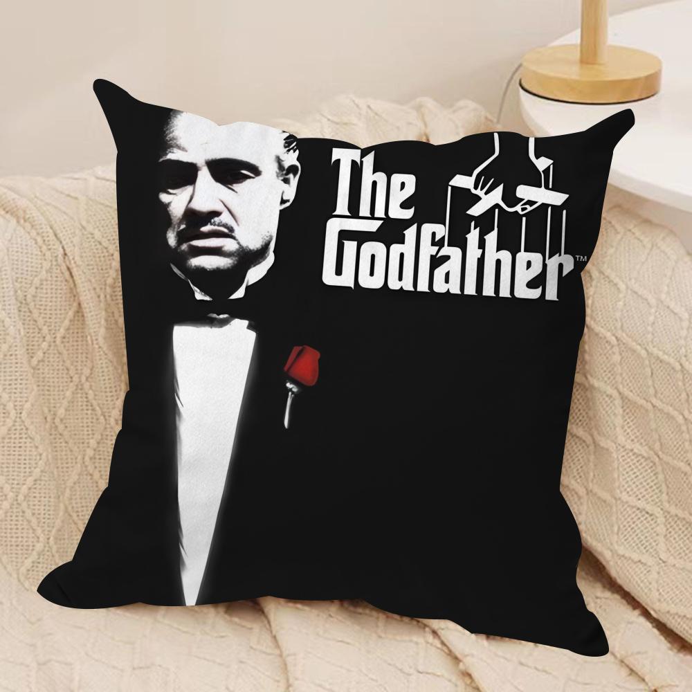 

Film The GGodfather Cushion Cover Silky Short Plush Invisible Zipper Dustproof Sofa Pillow Case For Home Decor 30x30cm