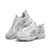 Skechers Stamina Men Grey Blue Low Top Dad Shoes Mesh Synthetic Leather Comfortable 666096-GYBL