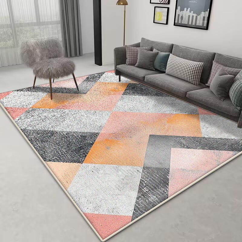 Nordischer Geometrischer Teppich Wohnzimmer 200x300 Schlafzimmerteppich Großflächige Teppiche zur Heimdekoration Rutschfeste Sofa-Bodenmatten nach Maß