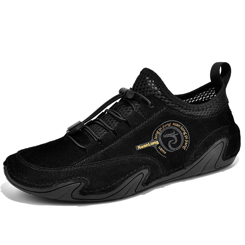 Men Leather Casual Shoes 2024 New In Fashion Outdoor Sneakers Handmade High Quality Loafers Shoes Luxury Man Soft Sole Shoes