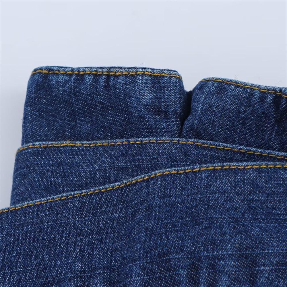 Spring 2025 Women's Denim Set: Turn-Down Collar Shirt & Belted Wide-Leg Jeans