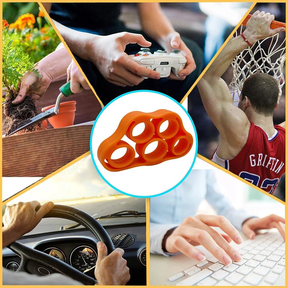 5 Finger Finger Strength Grip Band Elastic Silicone Wrist Gripper Band Mini Portable Muscle Building for Rehabilitation Training