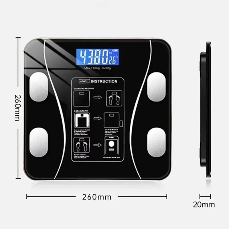 Smart Bluetooth Body Fat Scale Weight Loss Precision Electronic Scale with Mobile App for Home Fitness Tracking