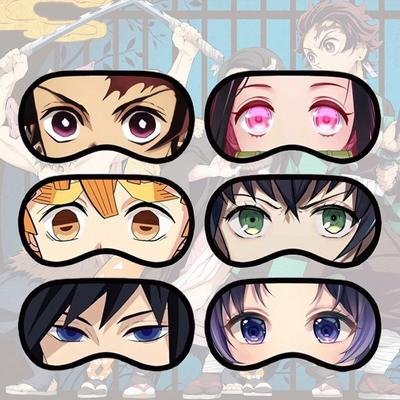 Anime Dämon Slayer Augenklappe Kimetsu Keine Yaiba Kamado Tanjirou Cartoon Schlaf Augenbinde Schattierung Casual Augen Maske Cosplay Requisiten